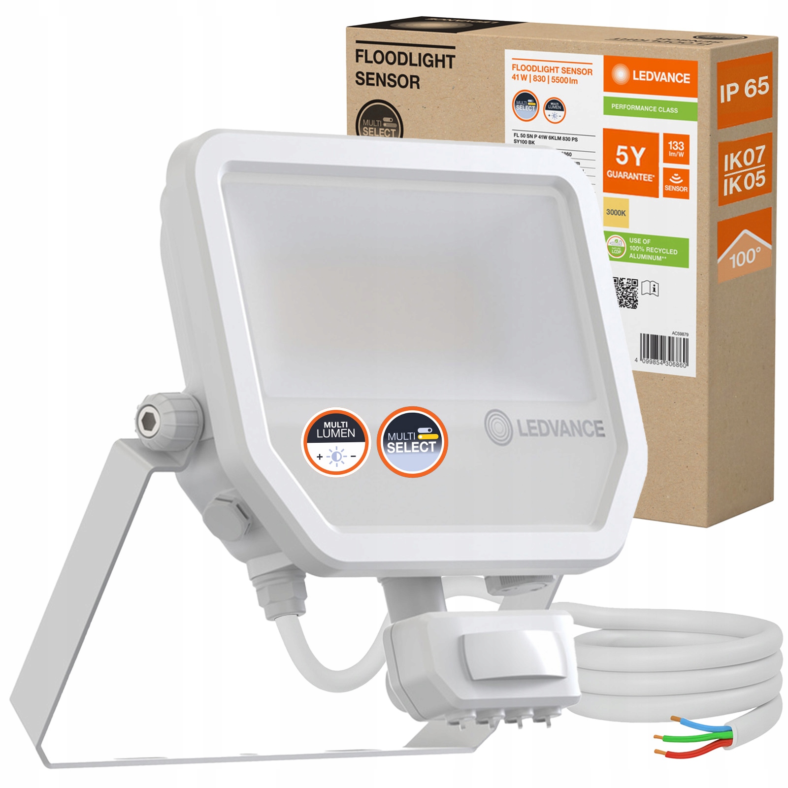 Led reflektor 41W 3000K Snímač pohybu Vodotěsný Ledvance Floodlight