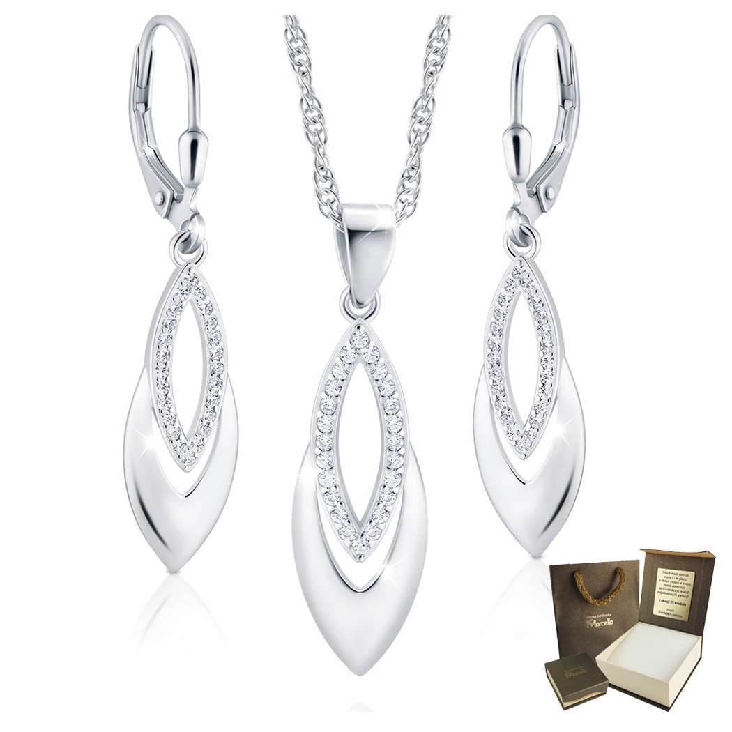 

Srebrny Komplet Naszyjnik Kolczyki Srebro 925