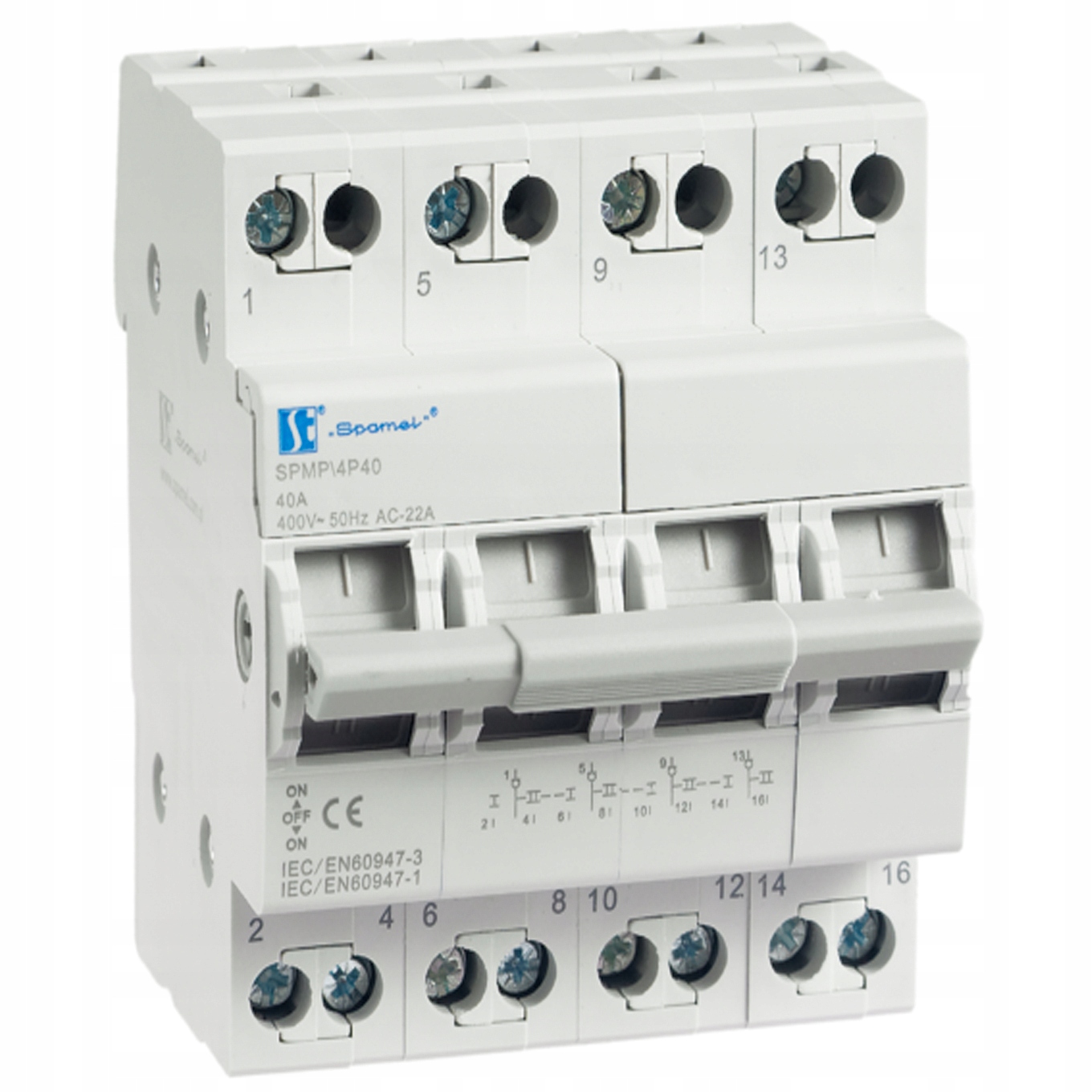 Prepínač výberu napájania sieťový agregát 40A 4P