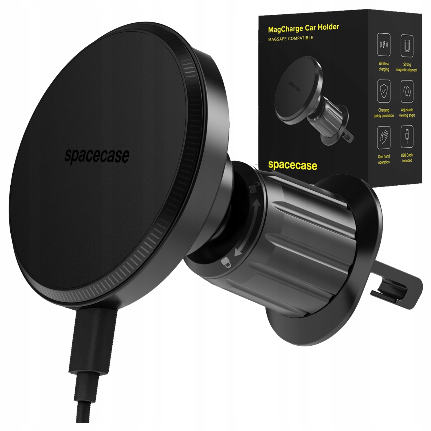 Uchwyt Do Samochodu Na Telefon Do Kratki Ładowarka Samochodowy Do Magsafe