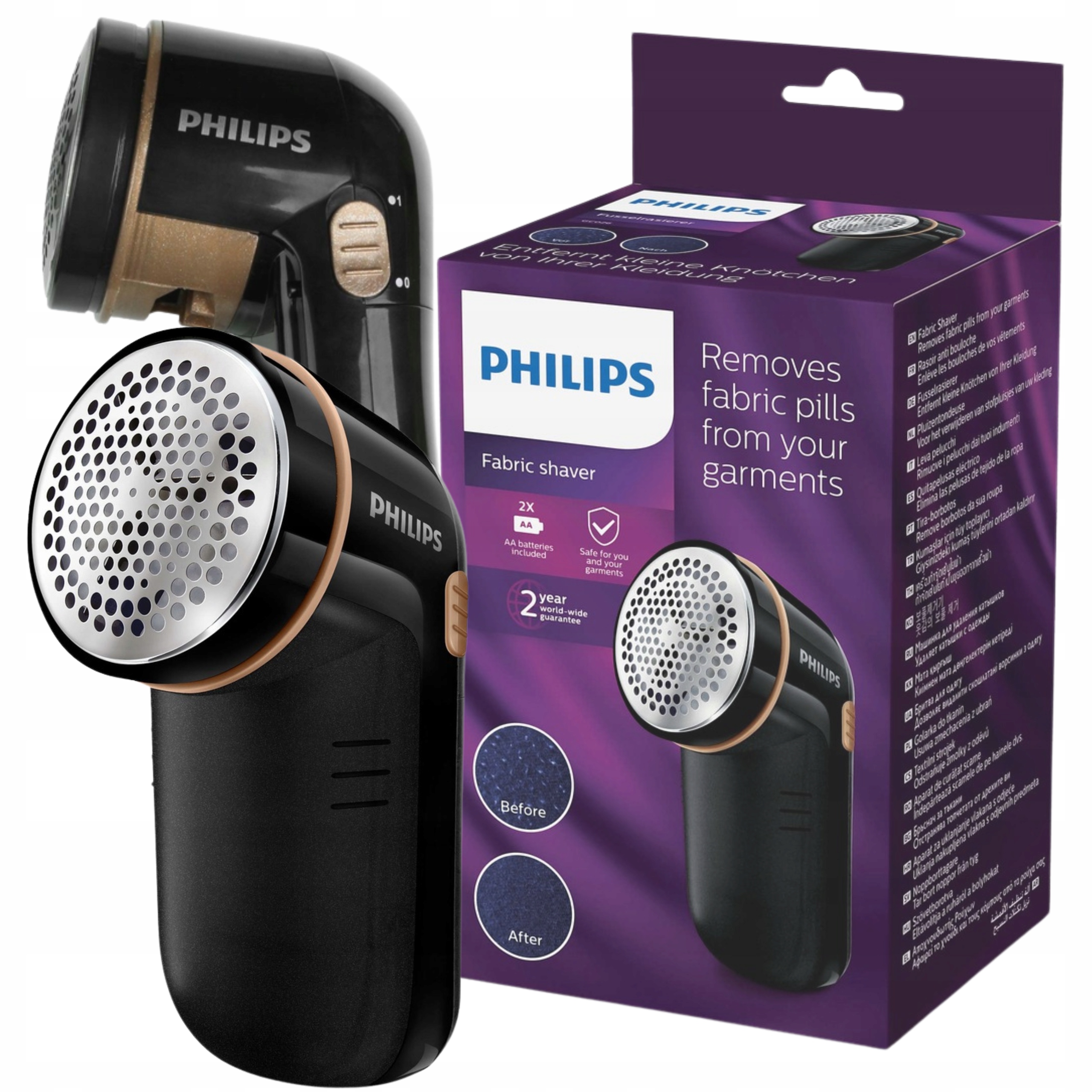 Golarka Do Ubrań Philips Do Odzieży Ciuchów Tkanin Zmechaceń Na Baterie