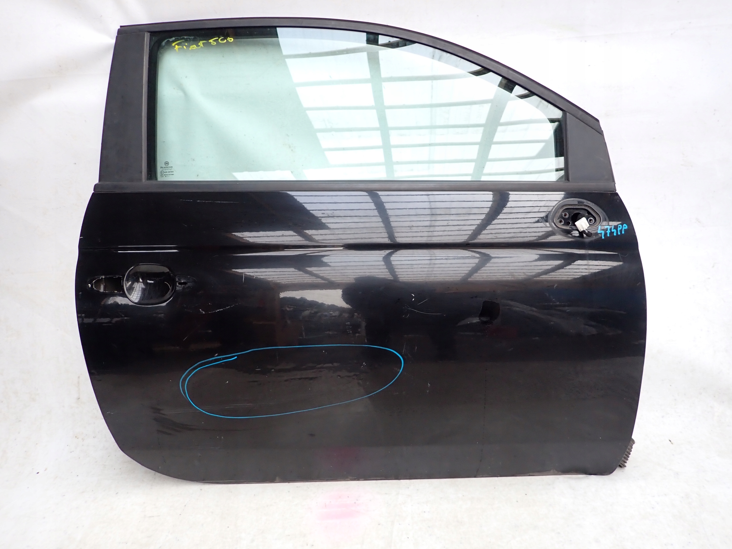 FIAT 500 07- door right front front window