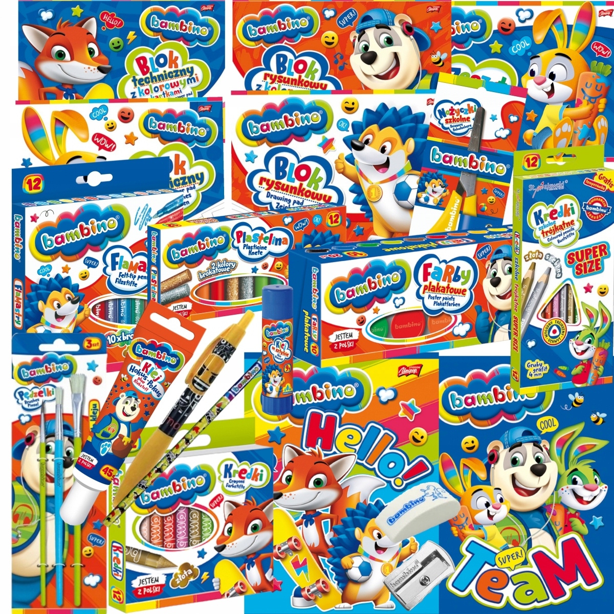 DUŻA XXL WYPRAWKA SZKOLNA BAMBINO PRZYBORY SZKOLNE ZESTAW