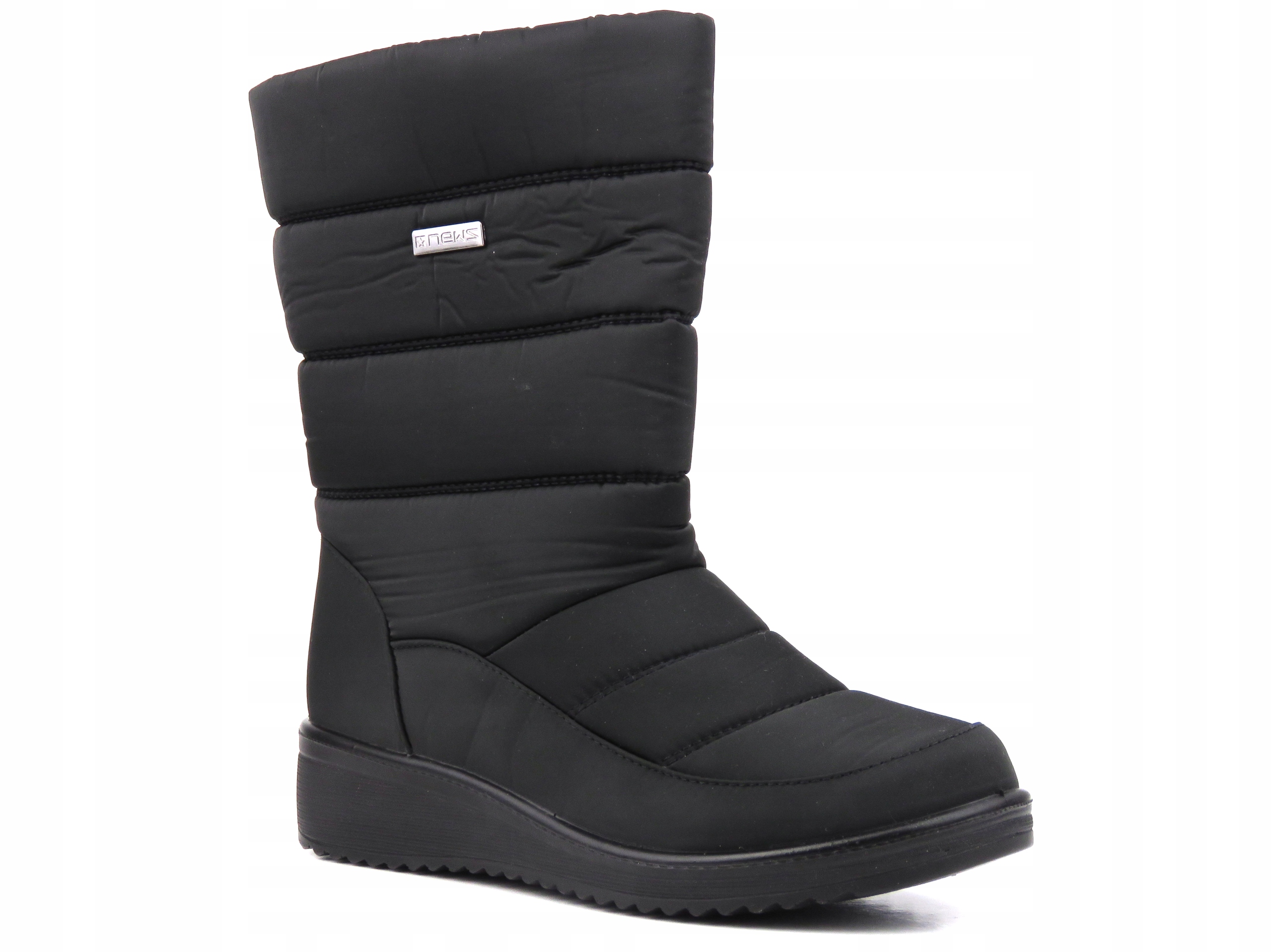 Śniegowce damskie ciepłe zimowe buty czarne r.38