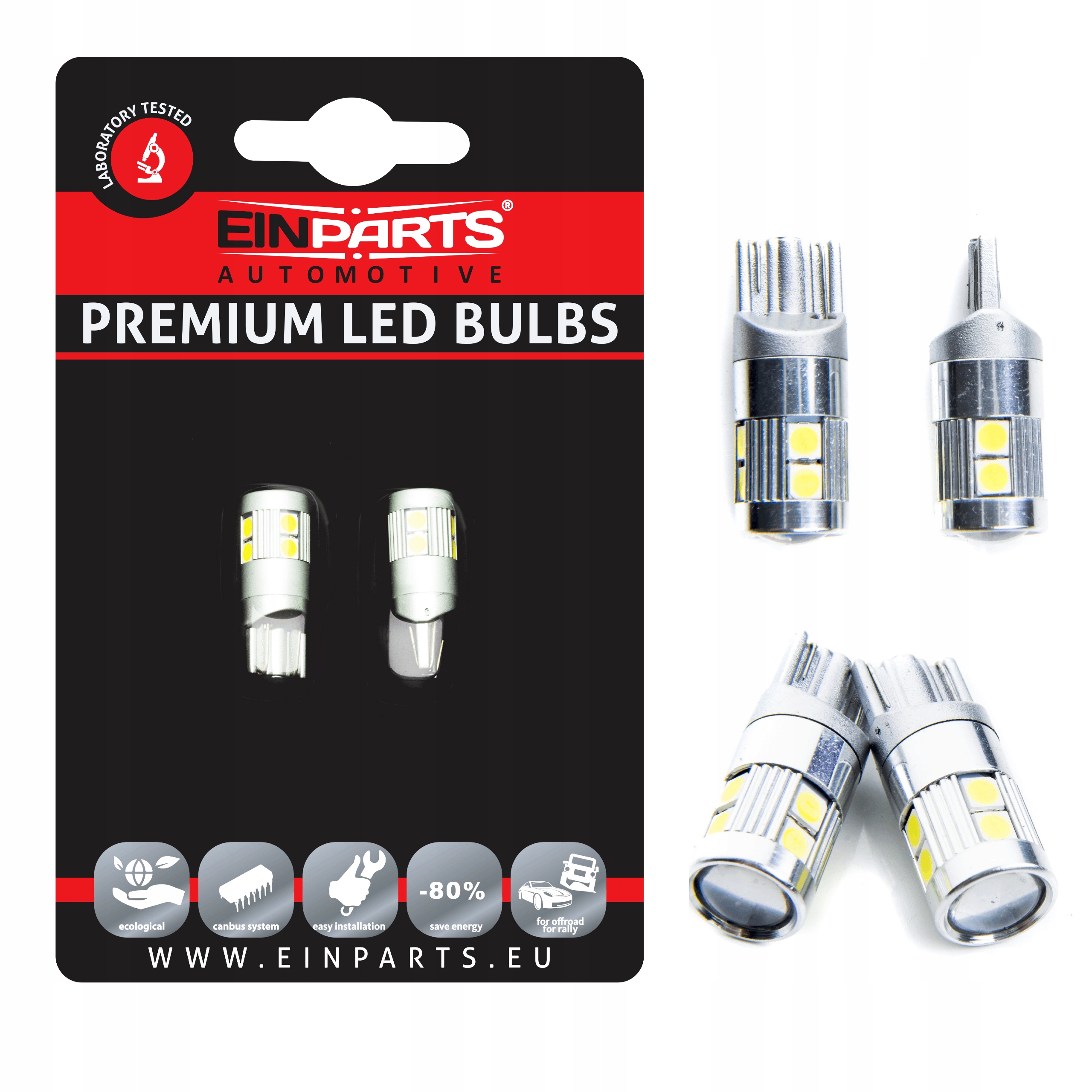Żarówki Led W5W 6000K 9x Smd 3030 12V Canbus