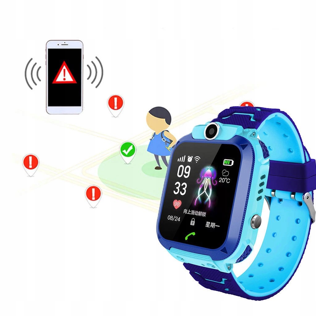 SMARTWATCH DLA DZIECI LOKALIZATOR GSM WODOODPORNY Komunikacja Bluetooth