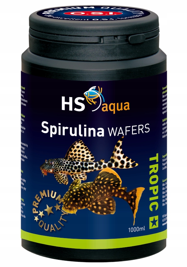 Levně Hs Osi Spirulina Wafers 1000 ml/600 g Oplatky Krmivo pro akvarijní ryby