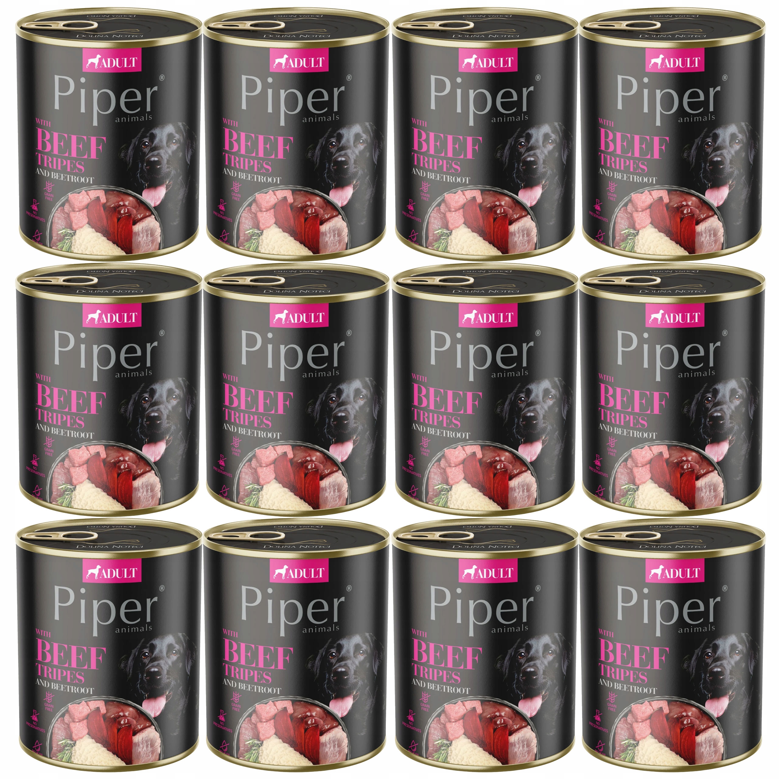 Piper Dolina Noteci Krmivo mokré pro psa Hovězí Žaludky 12 x 800 g