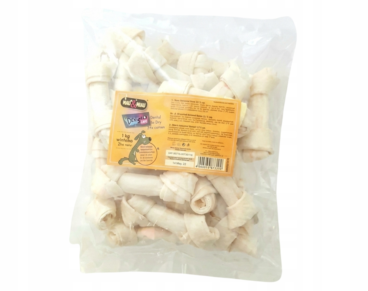 Levně Kost vázaná bílá 13 cm pro psa 1 kg – kousátko z hovězí kůže 25 Ks.