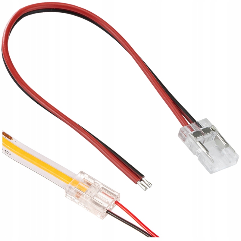 

Złączka Do Taśm Led Cob 8mm 2-PIN z przewodem
