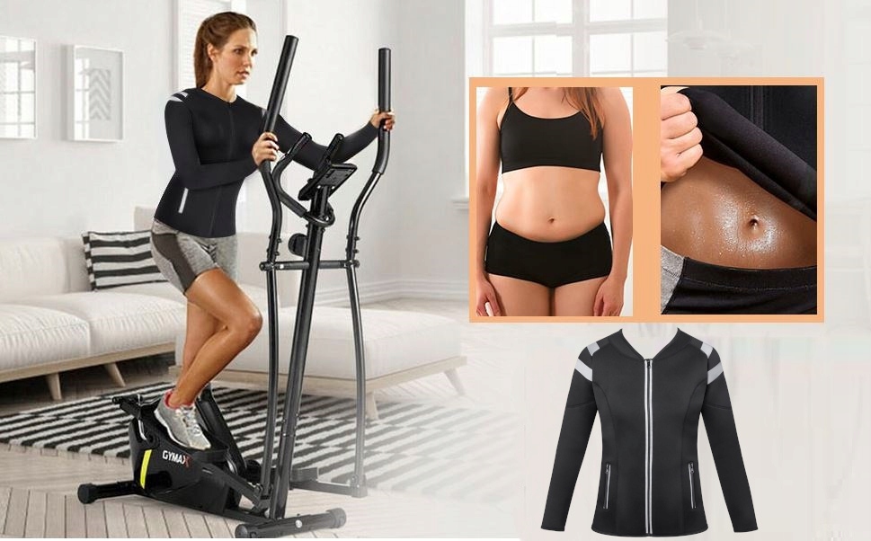 BLUZA NEOPRENOWA DŁUGI RĘKAW FITNES TRENING Kolor dominujący czarny