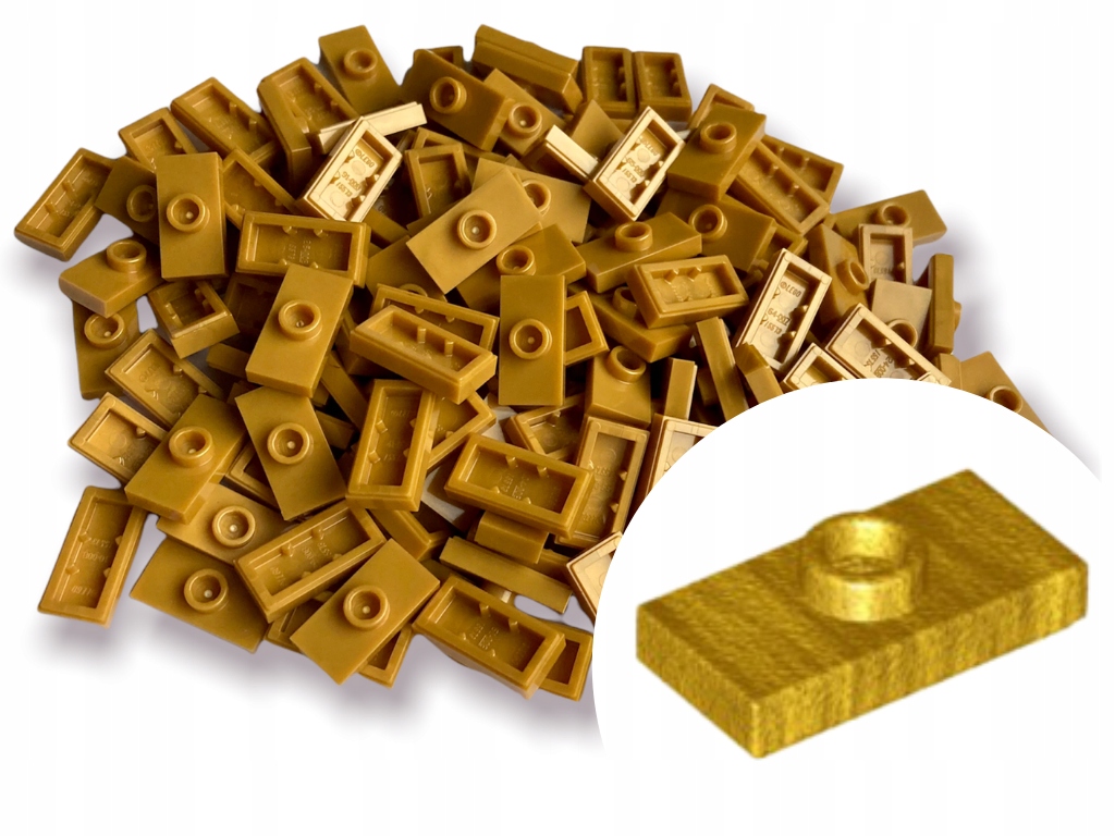 

Lego 15573 Plate wypustka 1x2 Złoty Gold 40szt