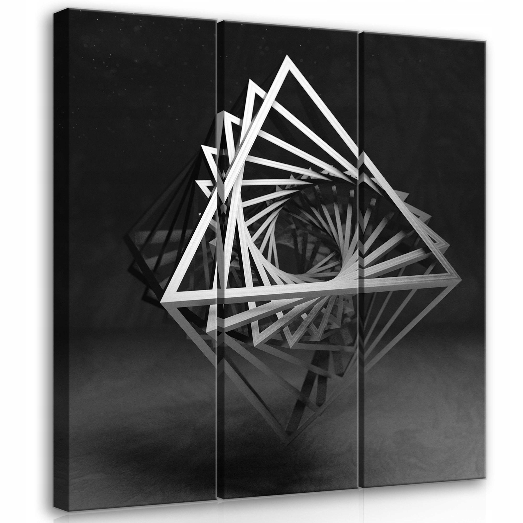 Obraz 90x100 Geometrická abstrakce triptych minimalismus černá a bílá