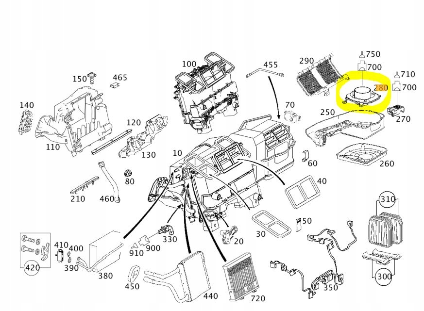 MERCEDES W211 2002- FABRYCZNIE NOWA DMUCHAWA WENTYLATOR WNETRZA 2 LATA GW Producent części Inny