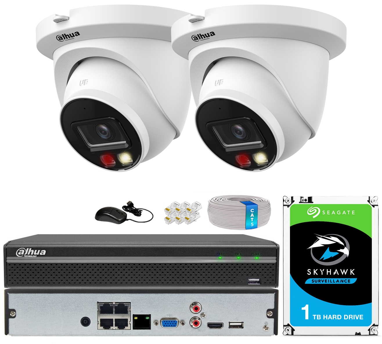 Monitorovanie Dahua 2x 4Mpx kamera Deň/Noc Disk 1TB