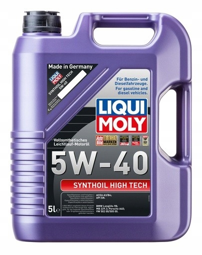 Olej silnikowy 5W-40 Liqui Moly Synthoil High Tech wysoka wydajność