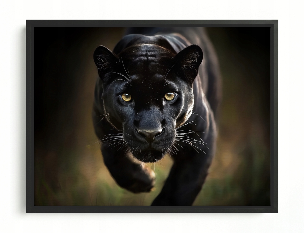 Obraz Rám Americký Box Zvíře Dravec Kočka Černá Pantera Puma 100x75
