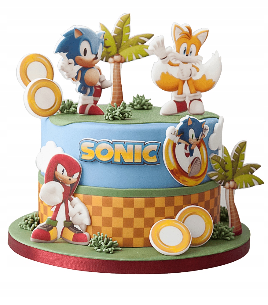 Levně Sada dekorací na dort Sonic 13 El. 2D