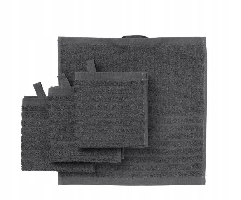 IKEA VÅGSJÖN RĘCZNIK 30X30 4SZT CIEMNOSZARY