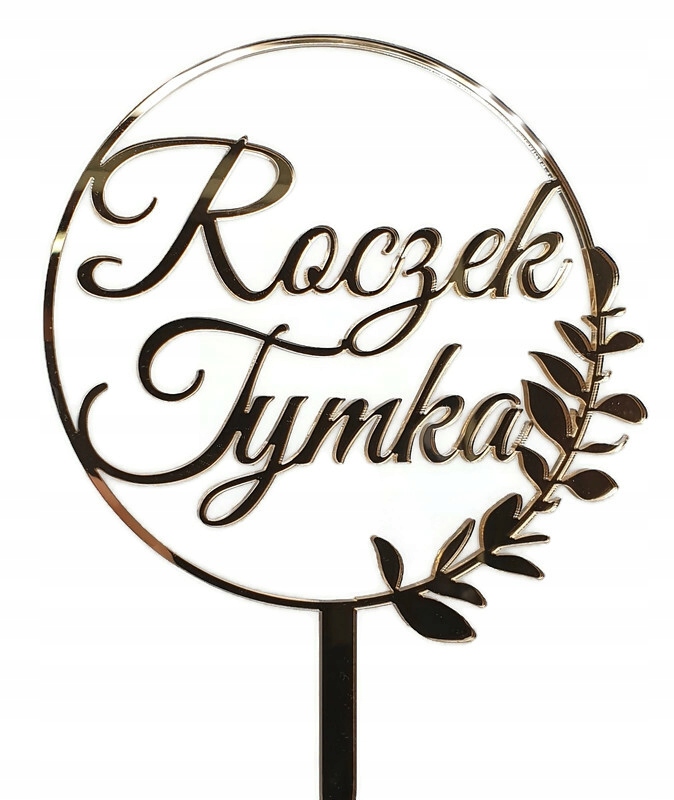 

Topper na Roczek z imieniem Imię złoty lustro