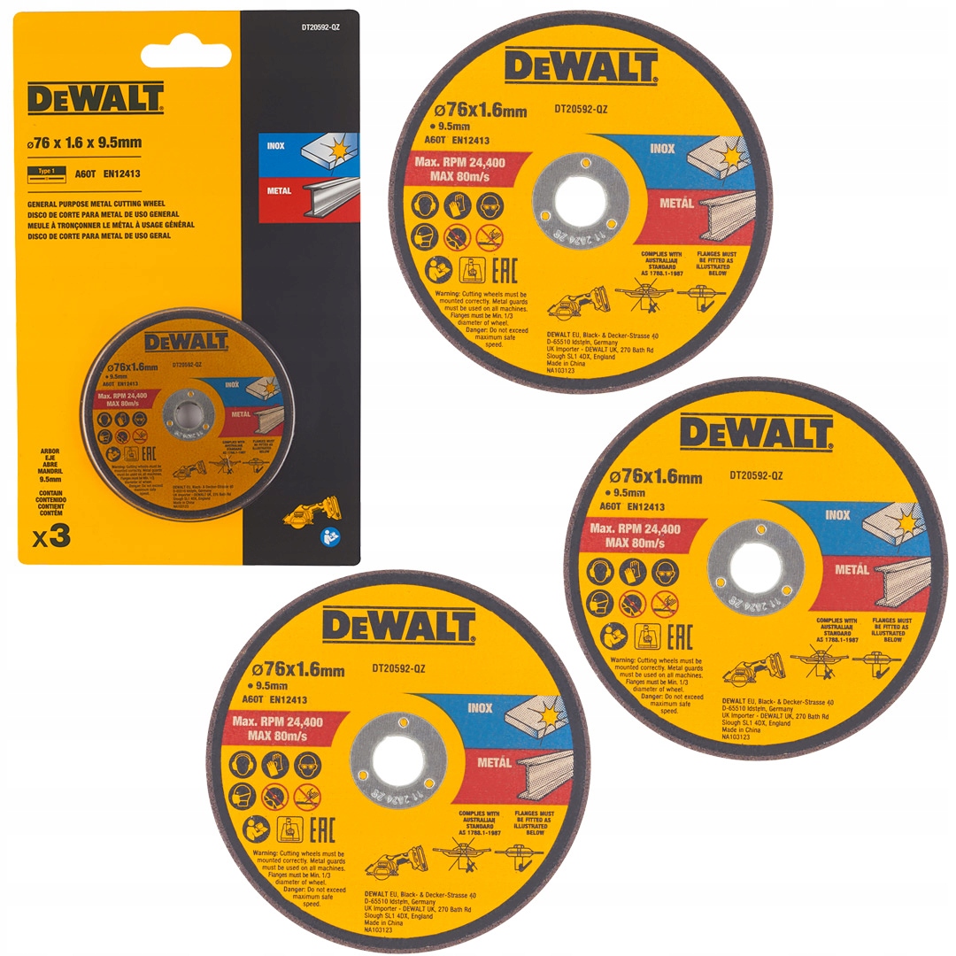 

3x Tarcza do metalu 75x1,6mm DCS438 DeWALT DT20592