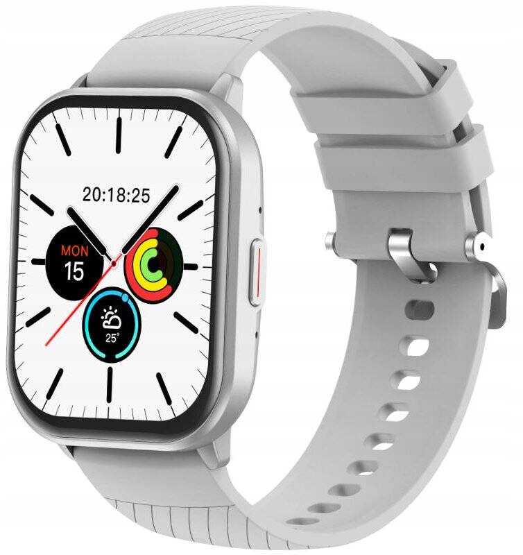 Chytré Hodinky Rubicon RNCF34 Stříbrný Puls Tepová Frekvence Tlak Kroky Hovoru