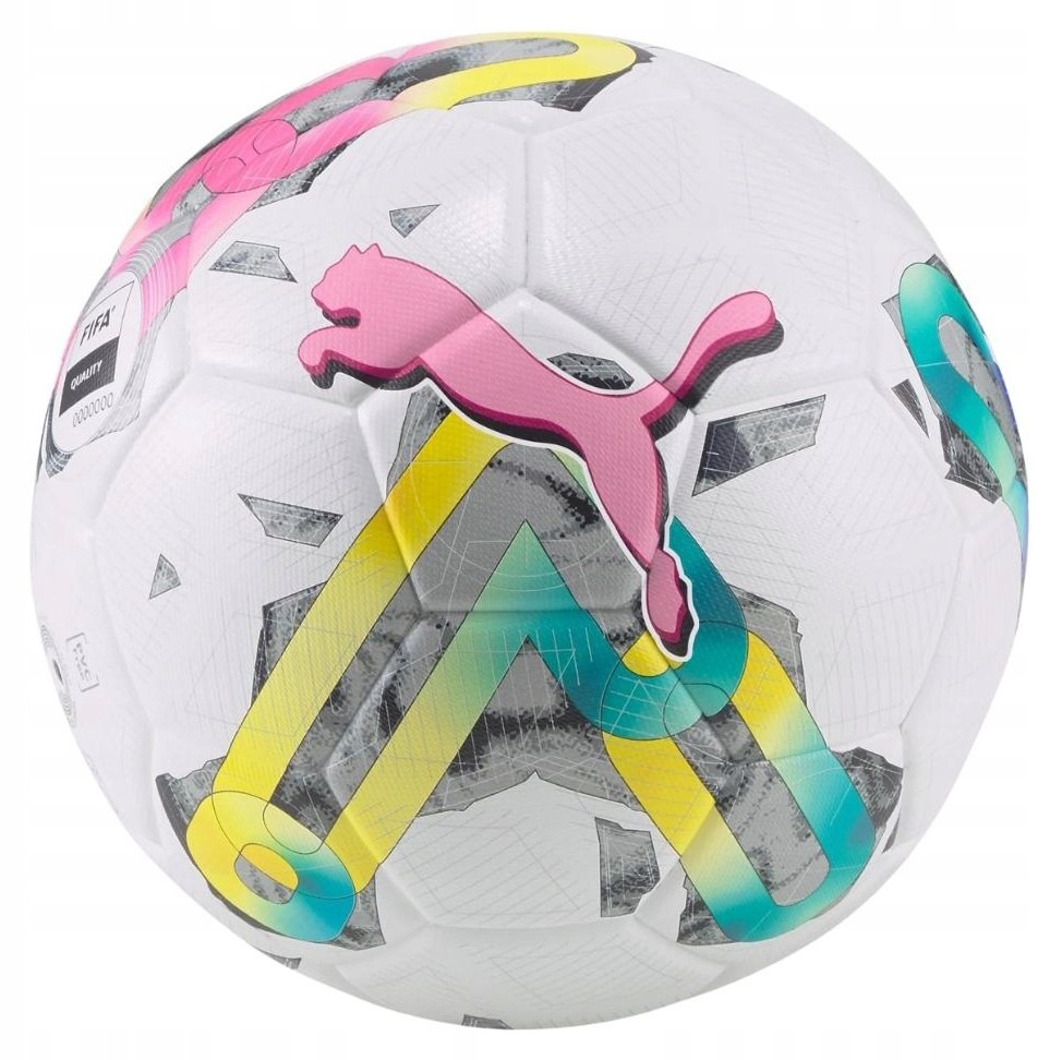 Fotbalový míč Puma Orbita 3 Tb Fifa Quality bílo-zeleno-růžový 83776 vel. 5