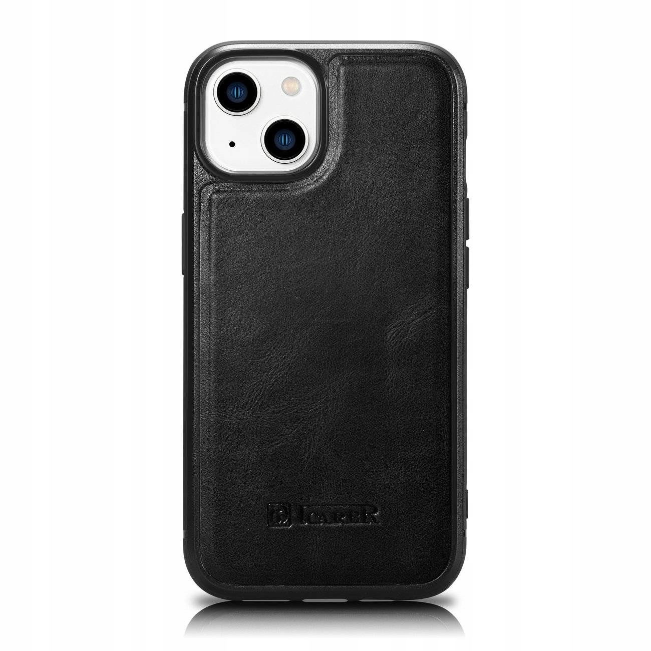 iCarer Leather Oil Wax etui pokryte naturalną skórą do iPhone 14 Plus