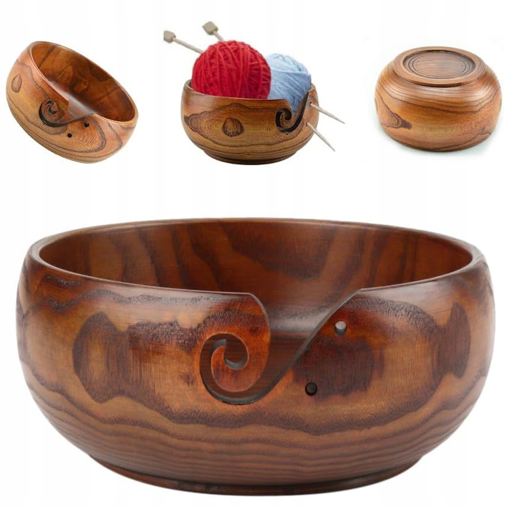 Miska Dřevěná Přírodní Z Příze Na Dráty Miska Na Přízi 17cm