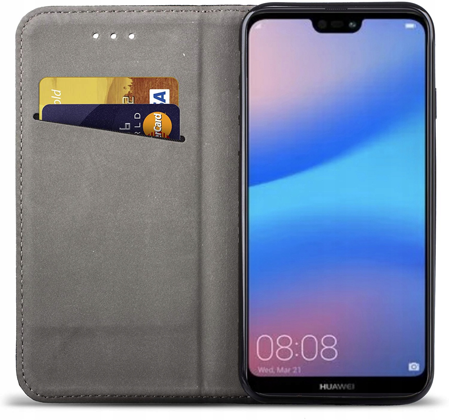 ETUI MAGNES SMART CASE + SZKŁO do HUAWEI P20 LITE Kod producenta KABURA MAGNET PORTFEL PODSTAWKA KLAPKA