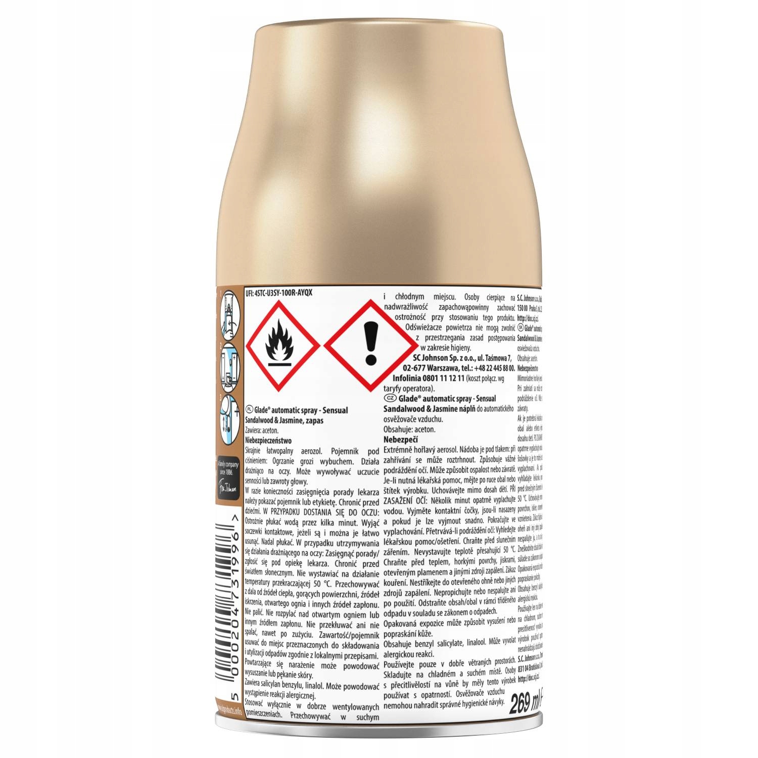 ZAPAS DO AUTOMATYCZNEGO ODŚWIEŻACZA POWIETRZA GLADE DRZEWO SANDAŁOWE 269ML Stan opakowania oryginalne