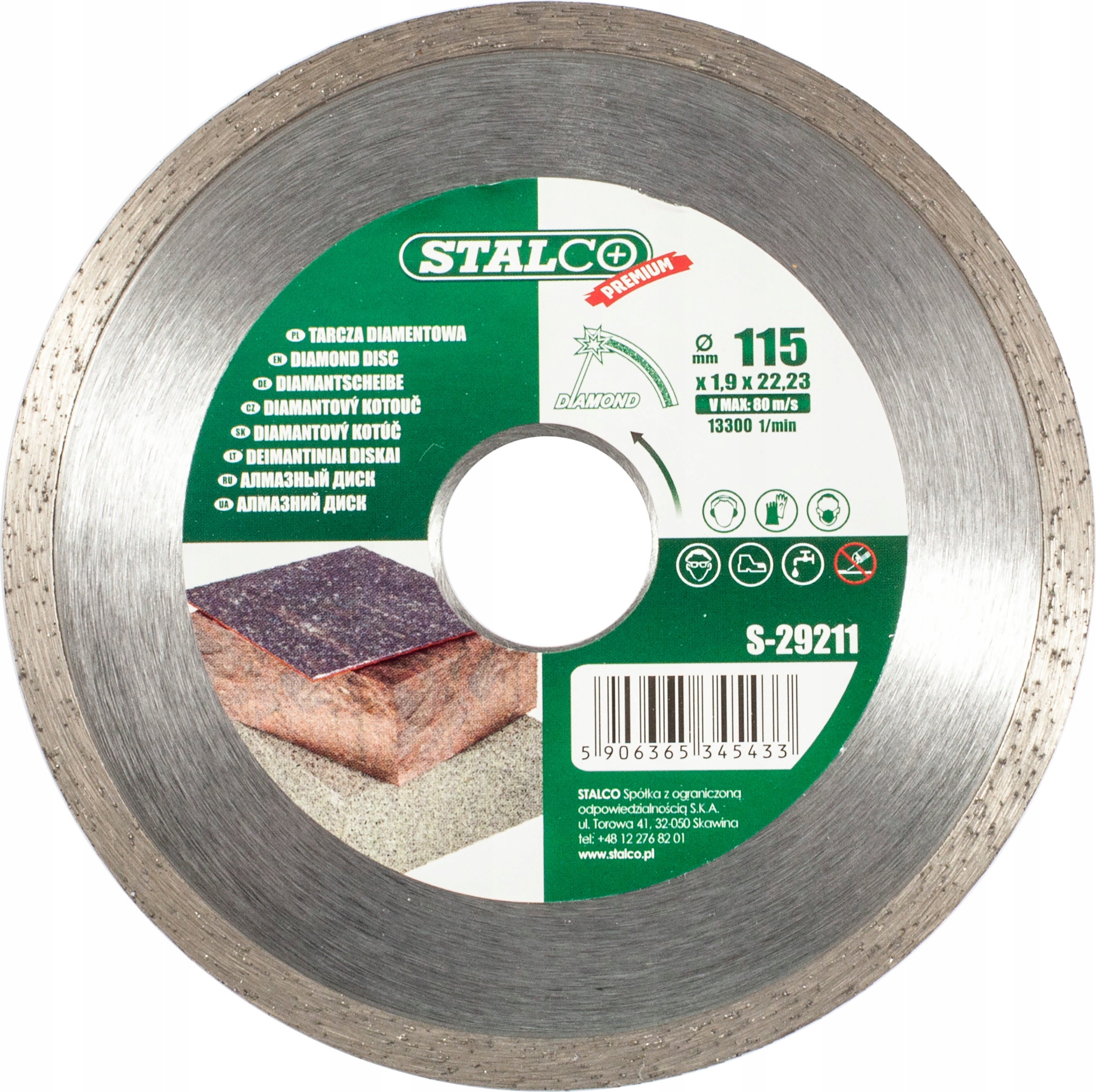 

Tarcza Diamentowa 180 MM Pełna
