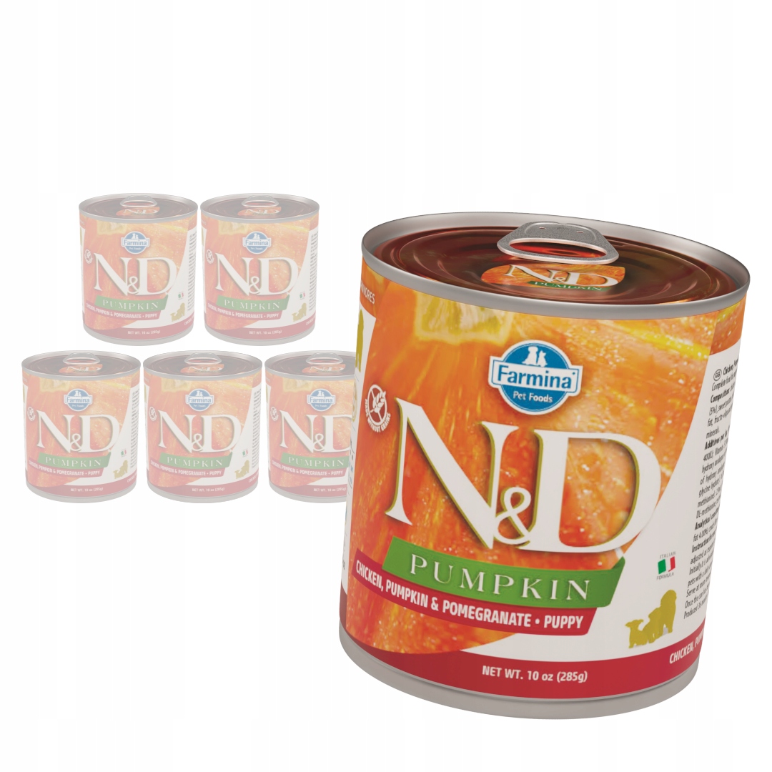 Levně Farmina N&d Dog Puppy 6x285g Vlhké Krmivo pro štěňata Kuřecí dýně Granátové jablko