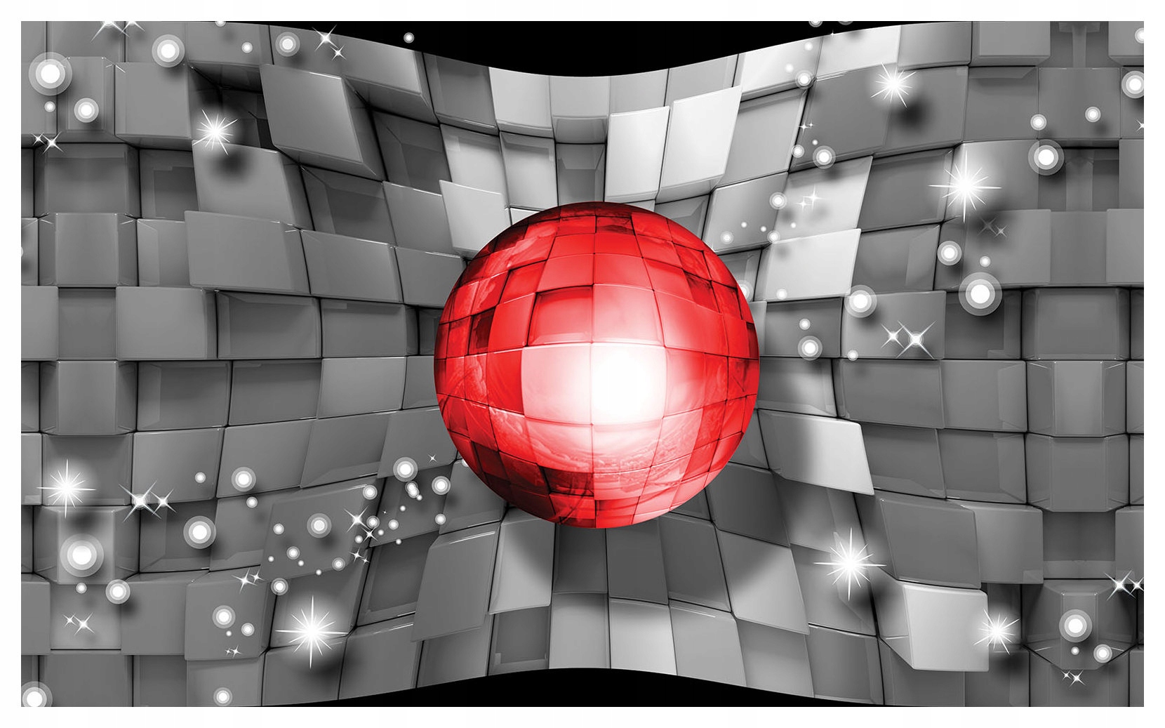 Fototapeta Abstrakcia 3D Červeno-šedé sféry Kocky dynamika 368x254 lepidlo