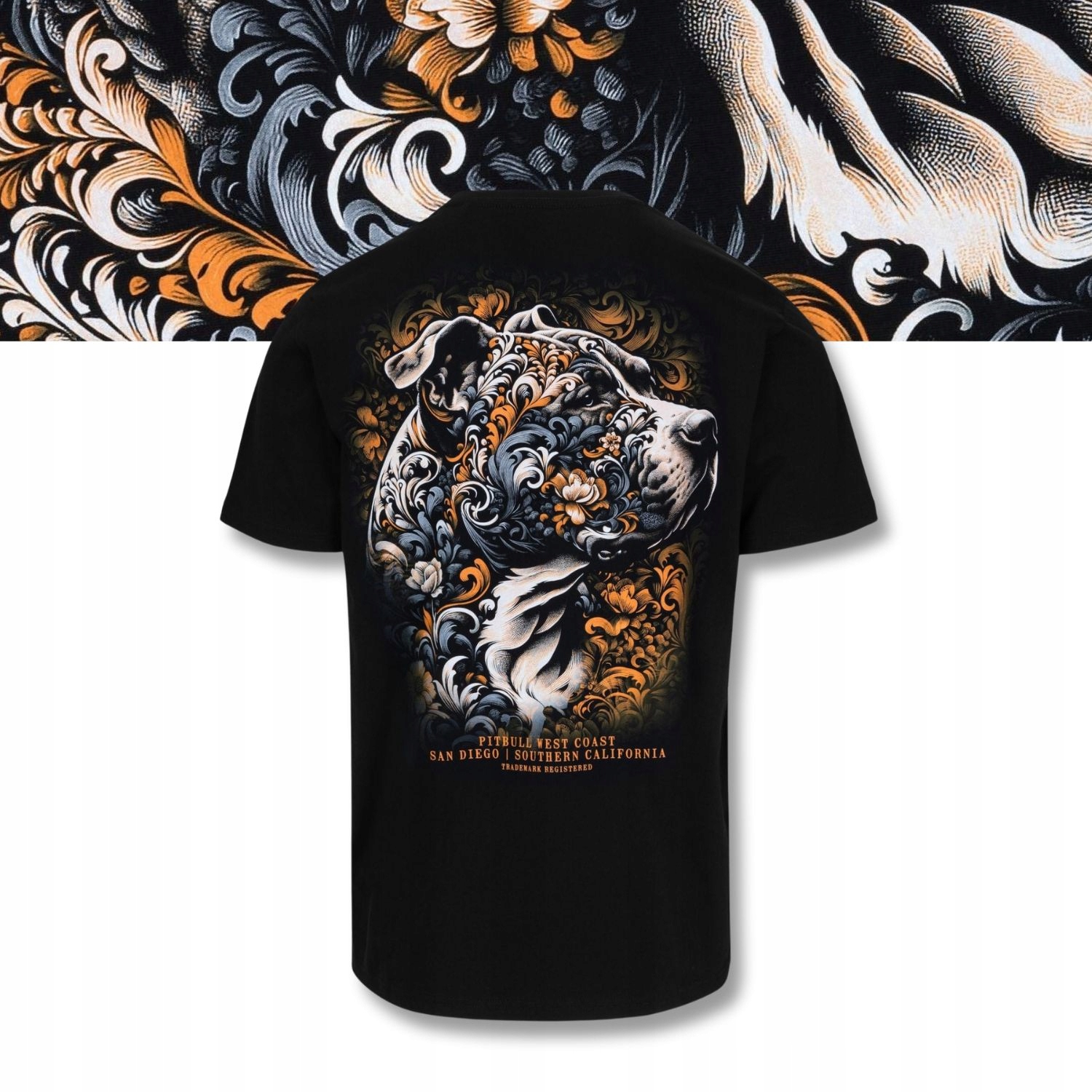 Męska Koszulka Pitbull Bawełniany T-shirt z nadrukiem Tattoo