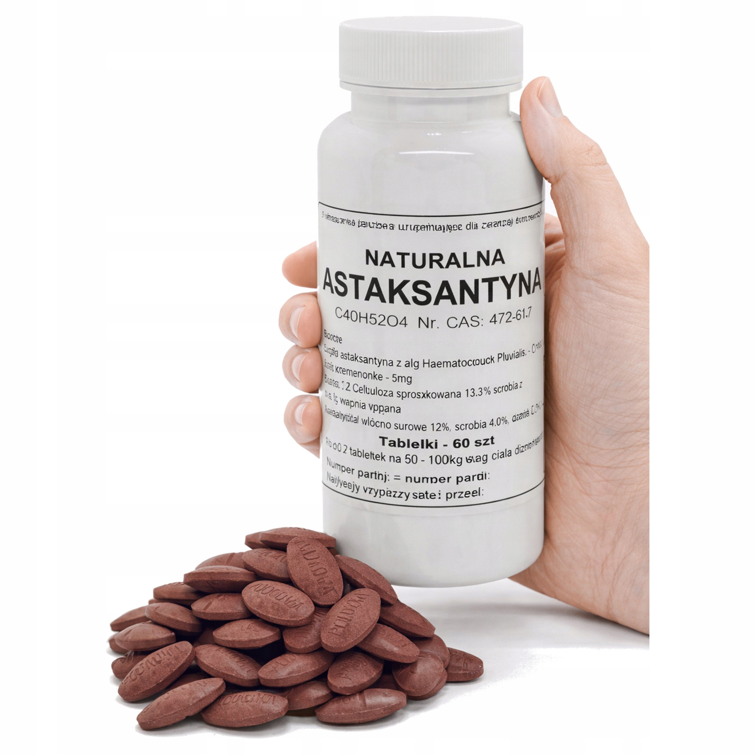Podkowa Astaxanthina Křemičitan Přírodní Tablety 60ks 12mg