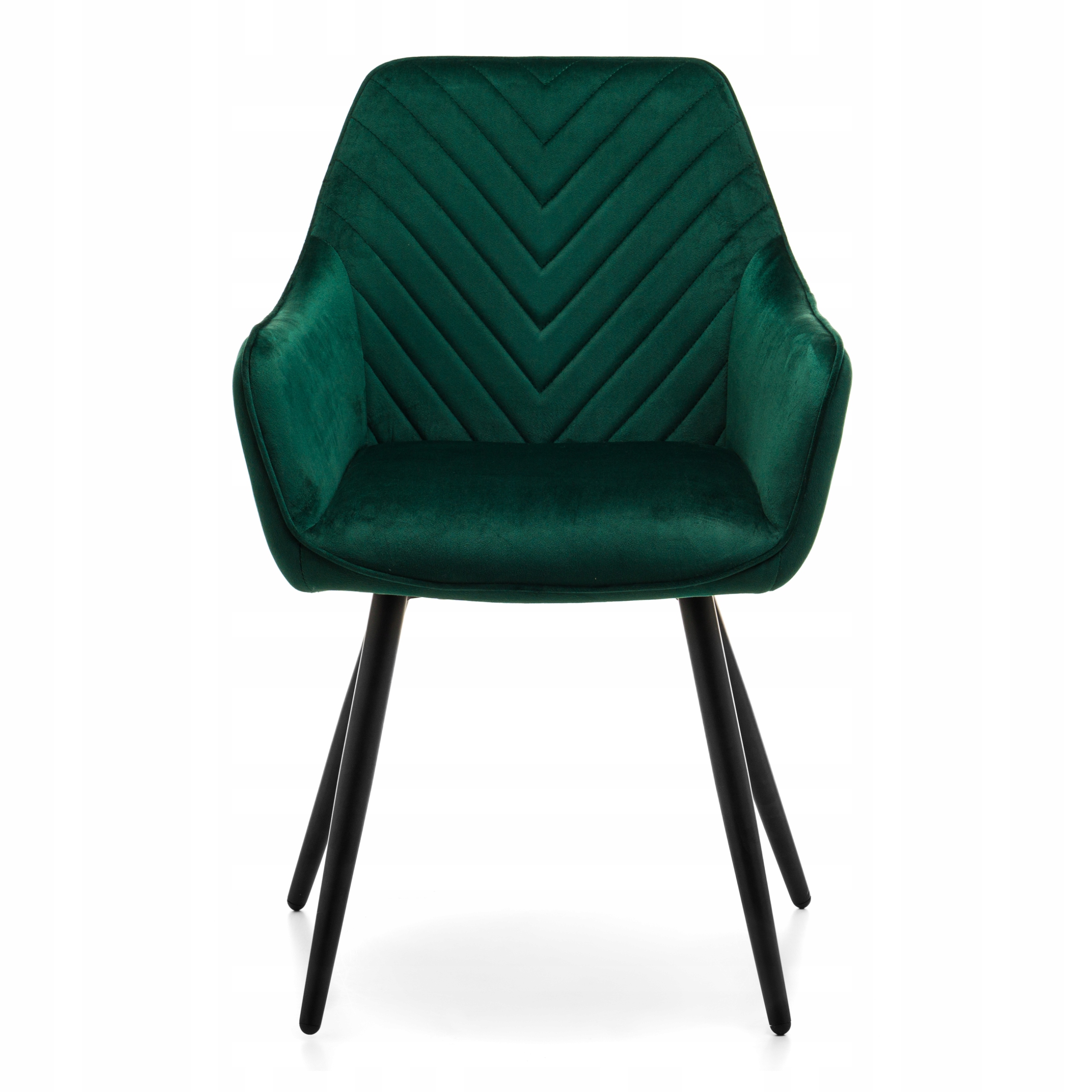 Krzesło Tapicerowane Welurowe Aksamit Zielony Salon Jadalnia Nowoczesne