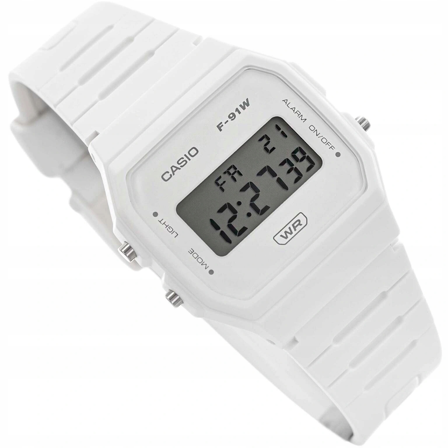 Hodinky Casio F-91WB-7AEF Bílé Na Pásku Datumovka Stopky Podsvícení