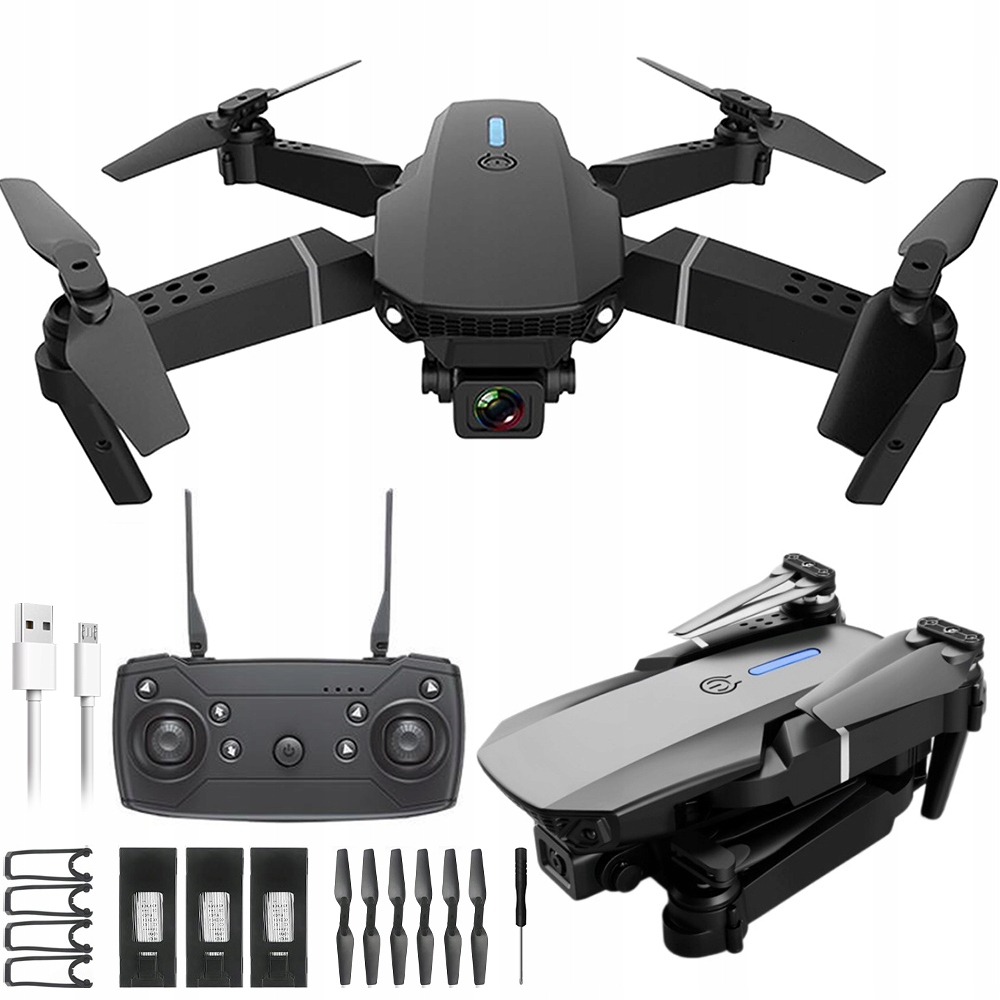Dron S 4K Wifi Kamerou 90° Nastavení Kamery Sada Pro Začátečníky