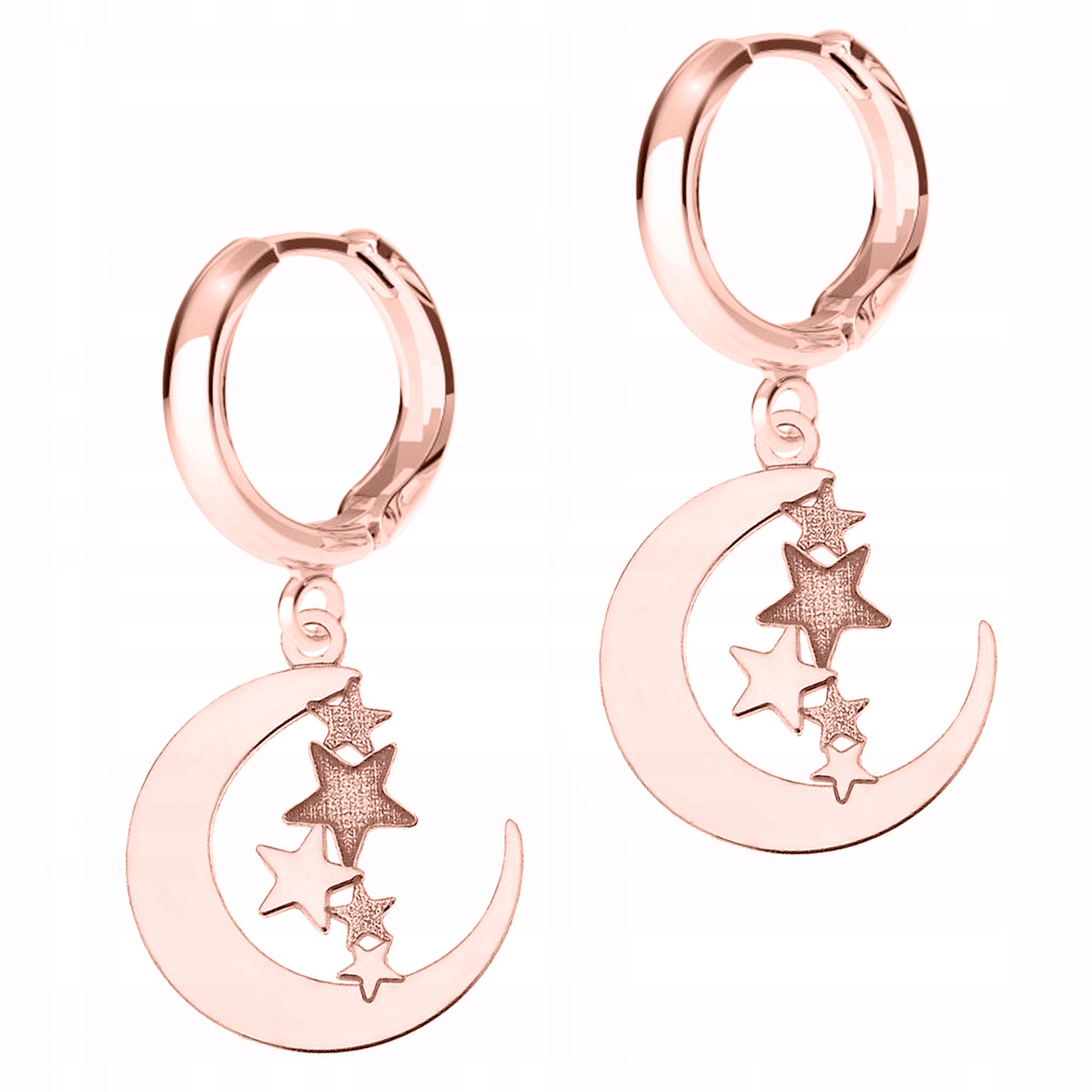 Náušnice s hvězdičkami Měsíc Noc Stars Moon Vesmír Stříbro 925