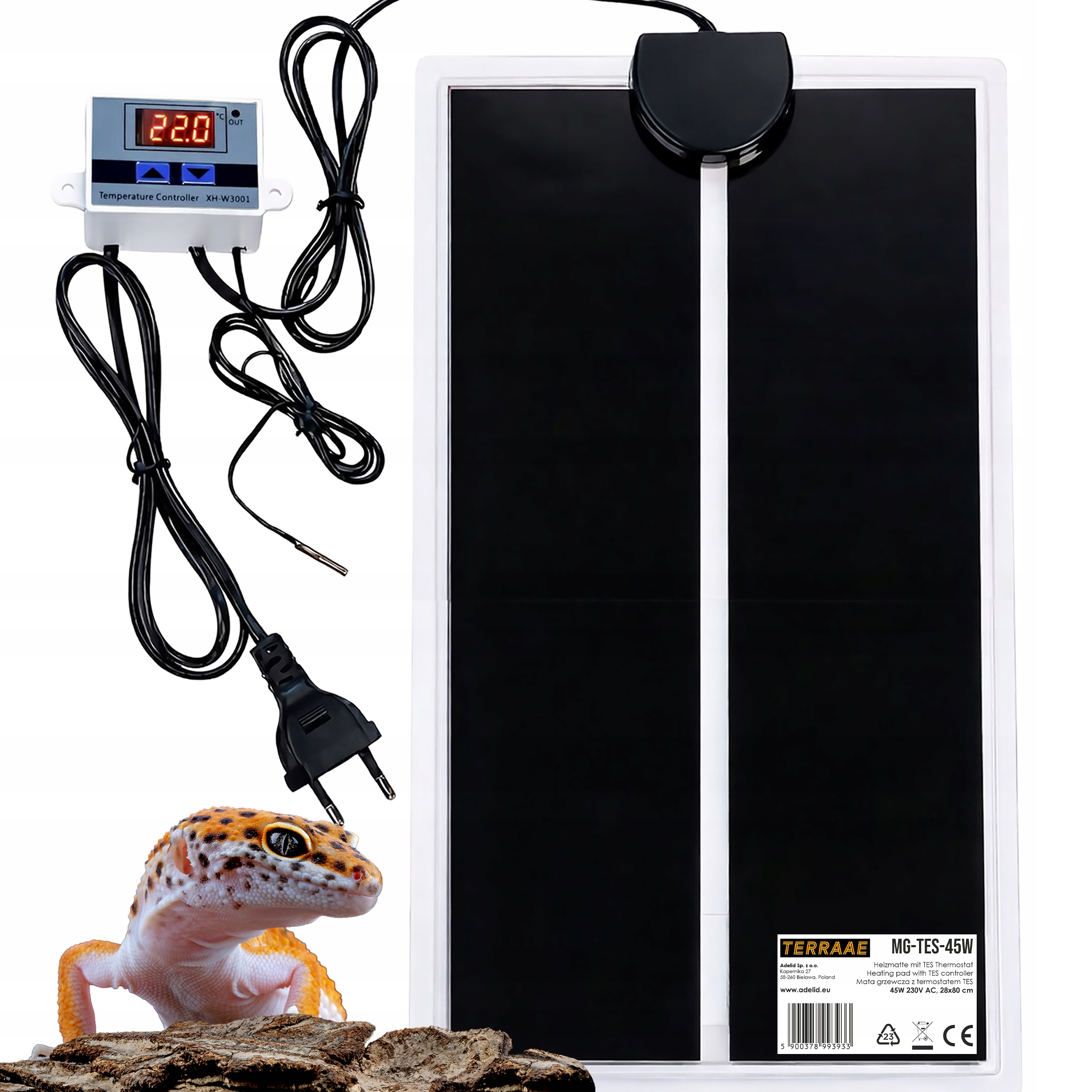 Mata Grzewcza Grzejna Z Regulatorem Terrarium Sadzonek Roślin 28x65cm 45W