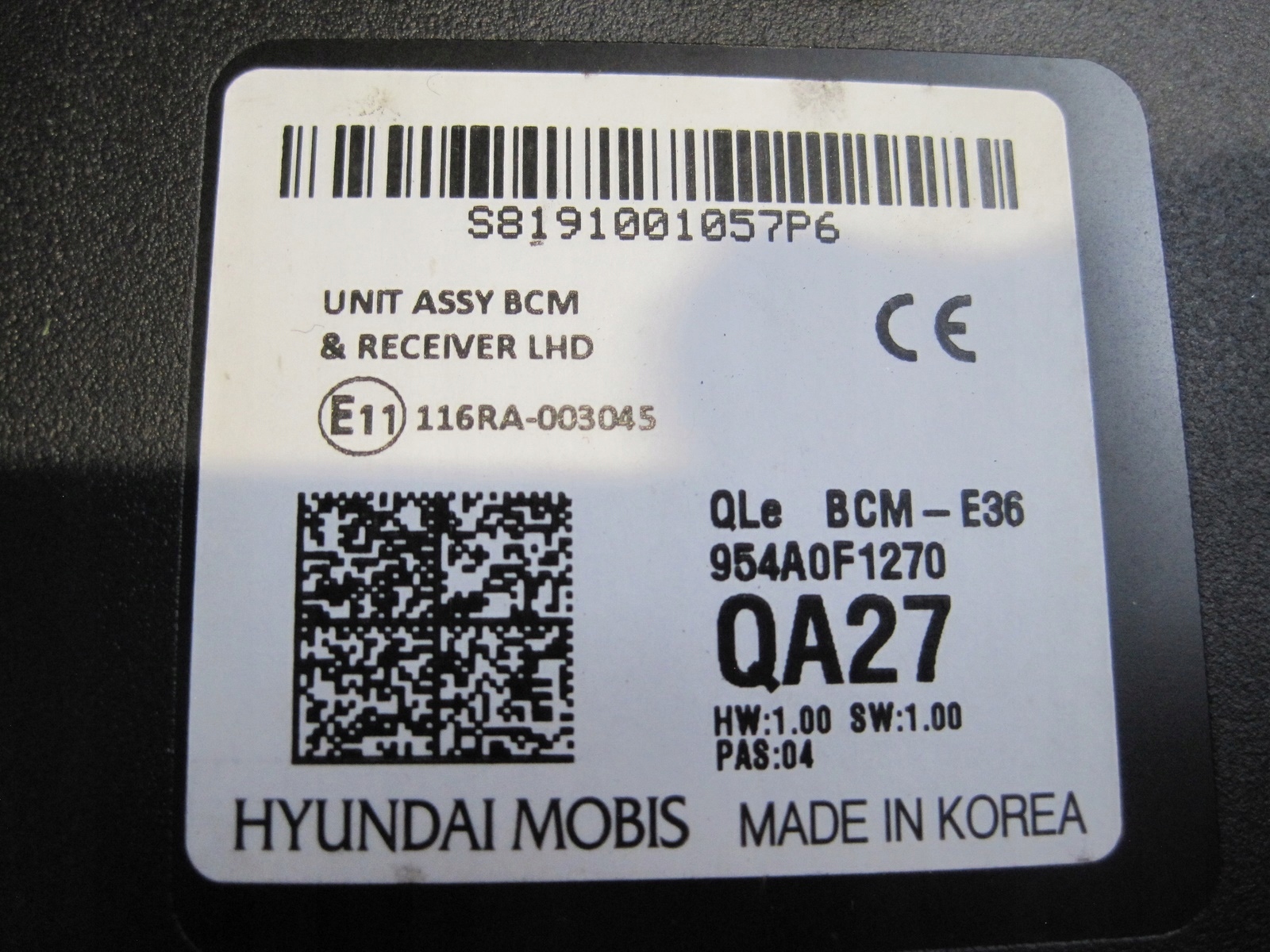 module control unit bordnetz BCM KIA SPORTAGE IV 954A0-F1270
