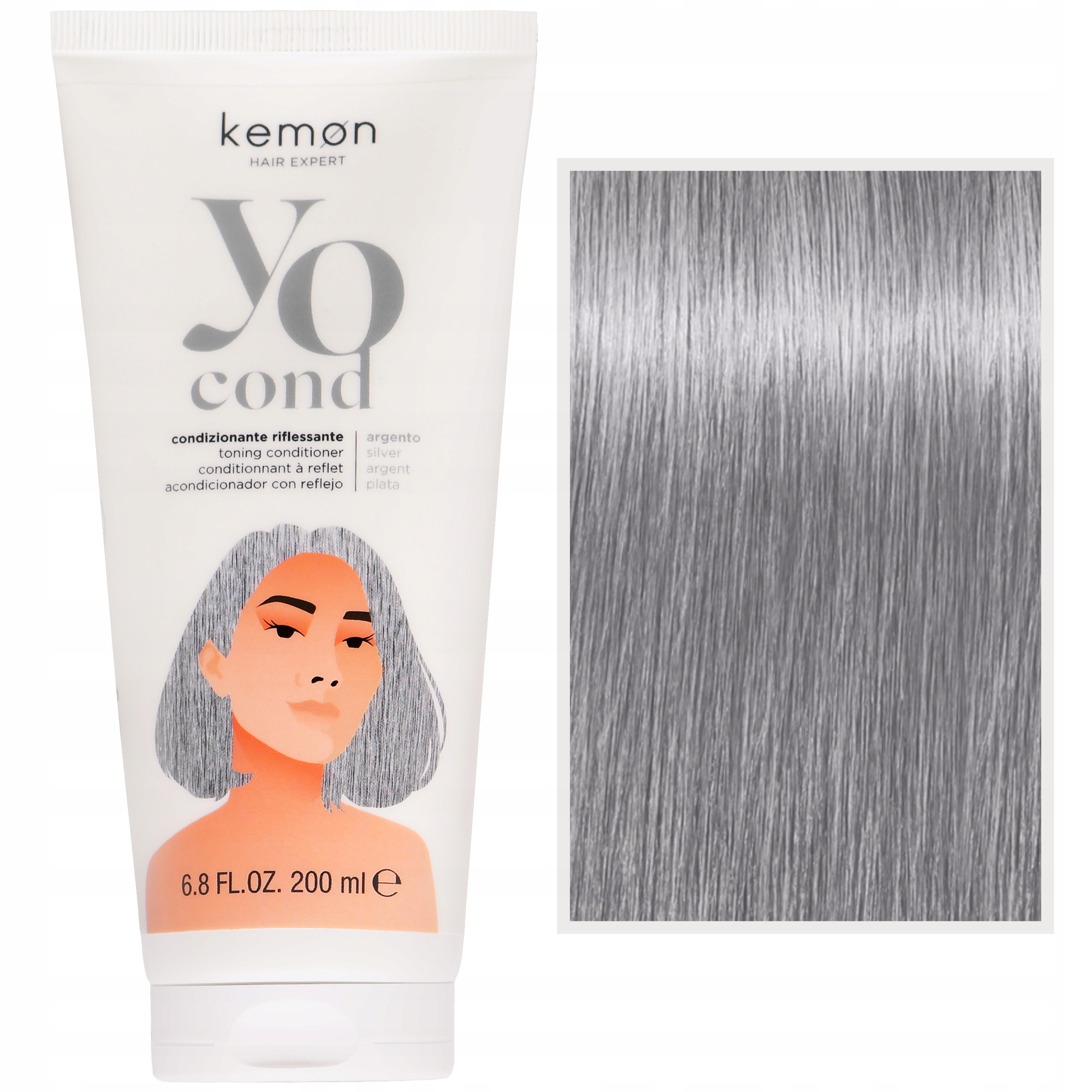 Zvýrazněná barva vlasů Kemon Yo Cond Argento lesk a hebkost 200 ml