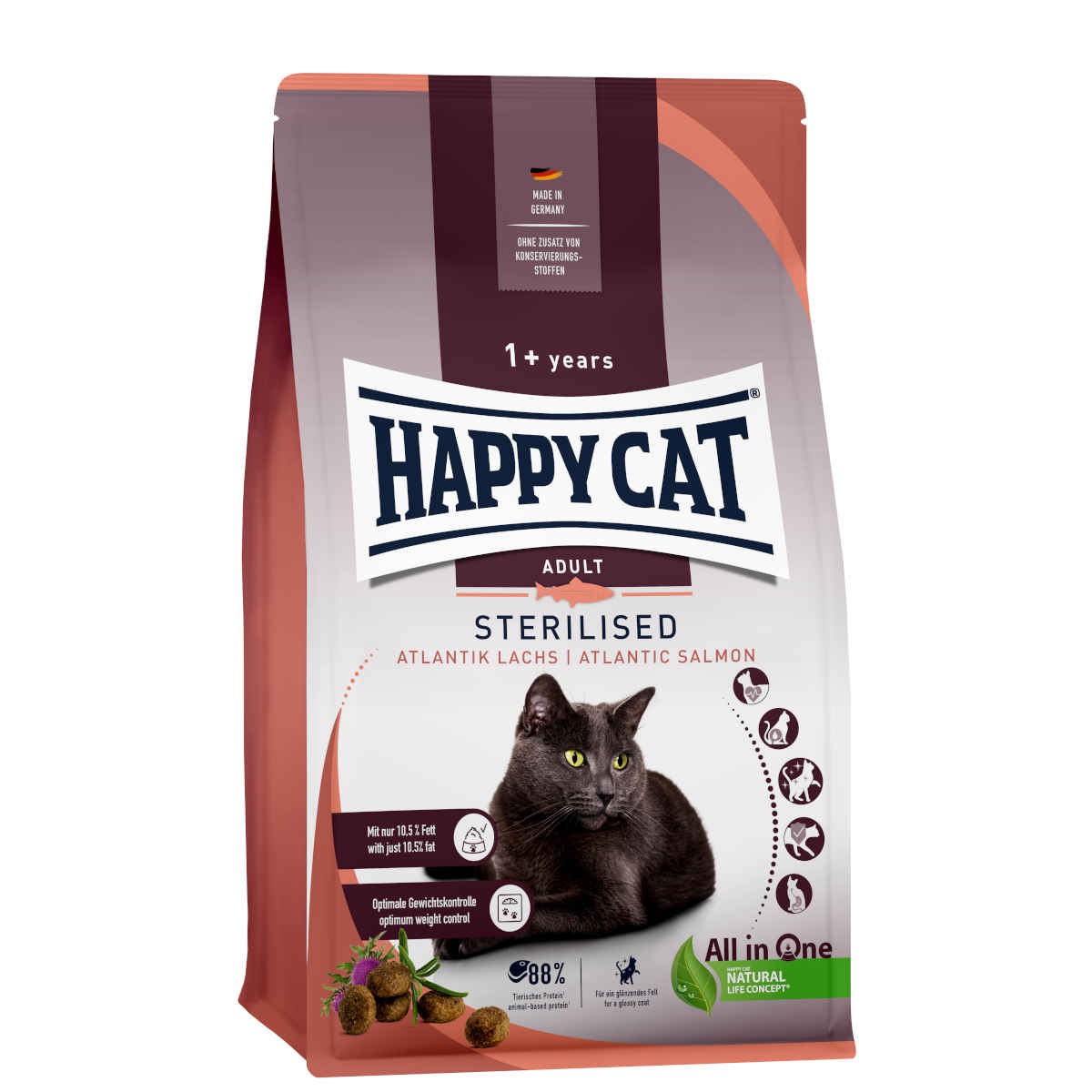 Happy Cat Sterilised Adult Atlantik-Lachs Łosoś 4kg