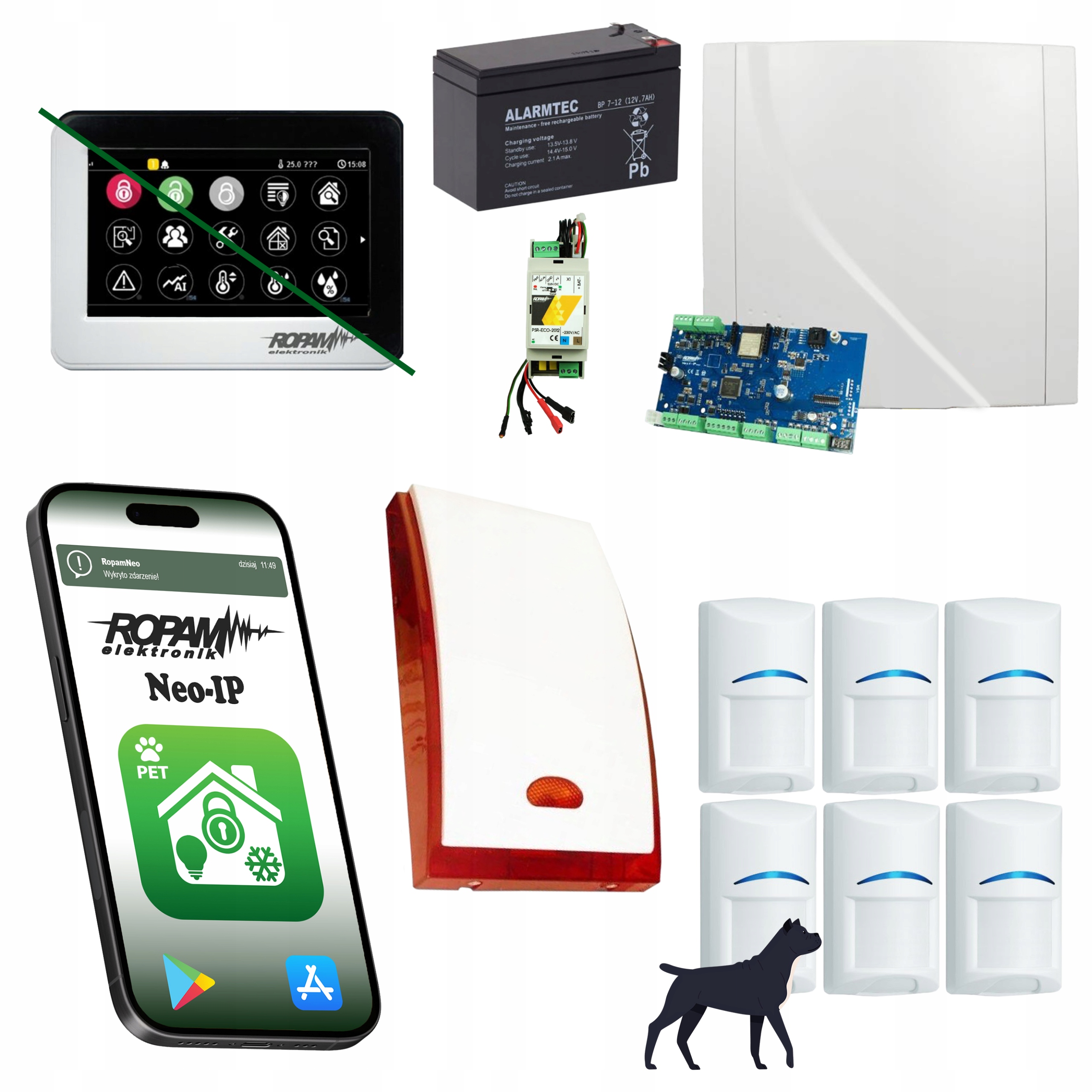 System Alarmowy Domu Ropam Ip Wifi 6 Czujek Bosch Pet System Alarm Syrena