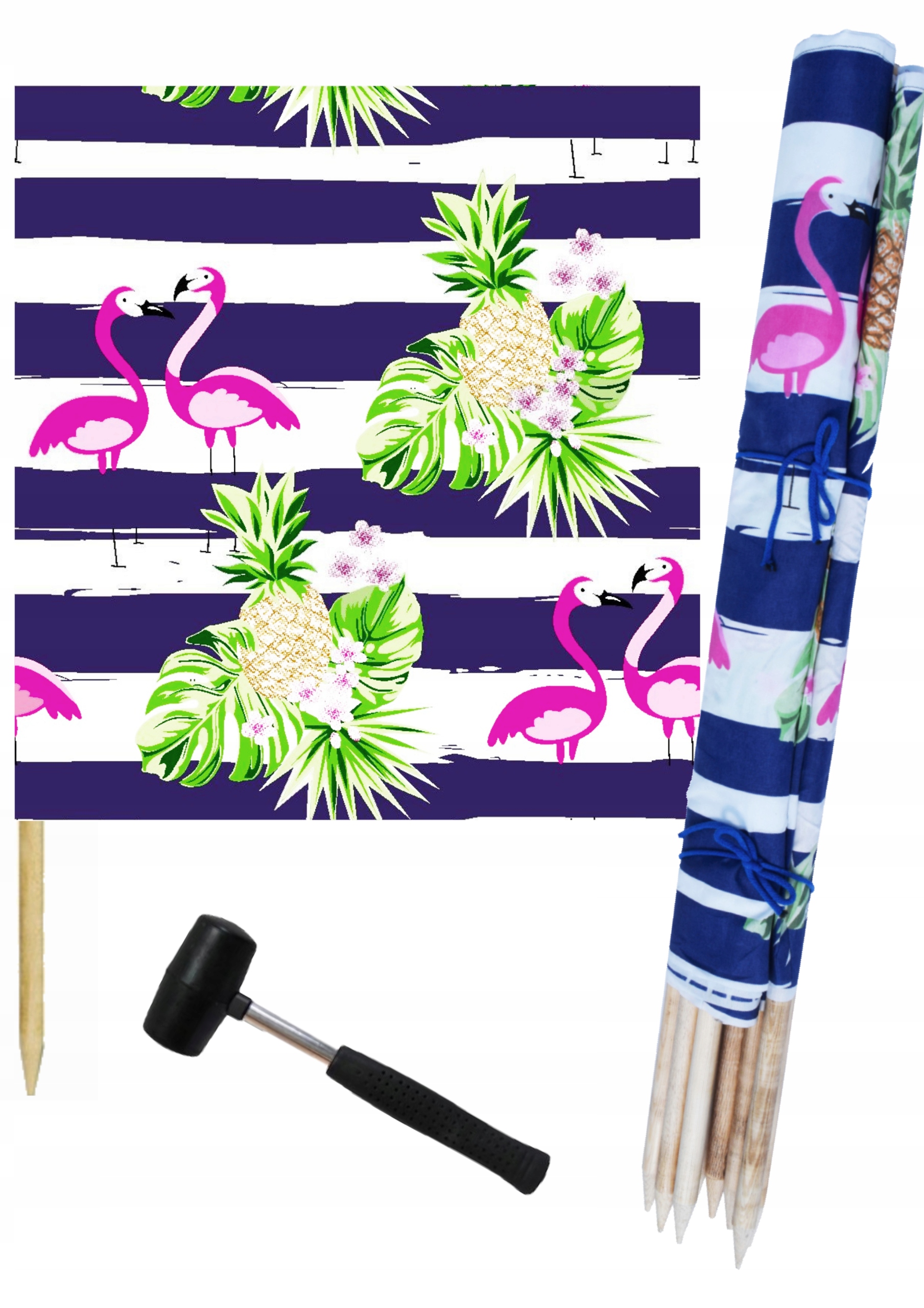 Paraván Plážový 12 M Ananasy Kladívko Silné 7, Polský Výrobce