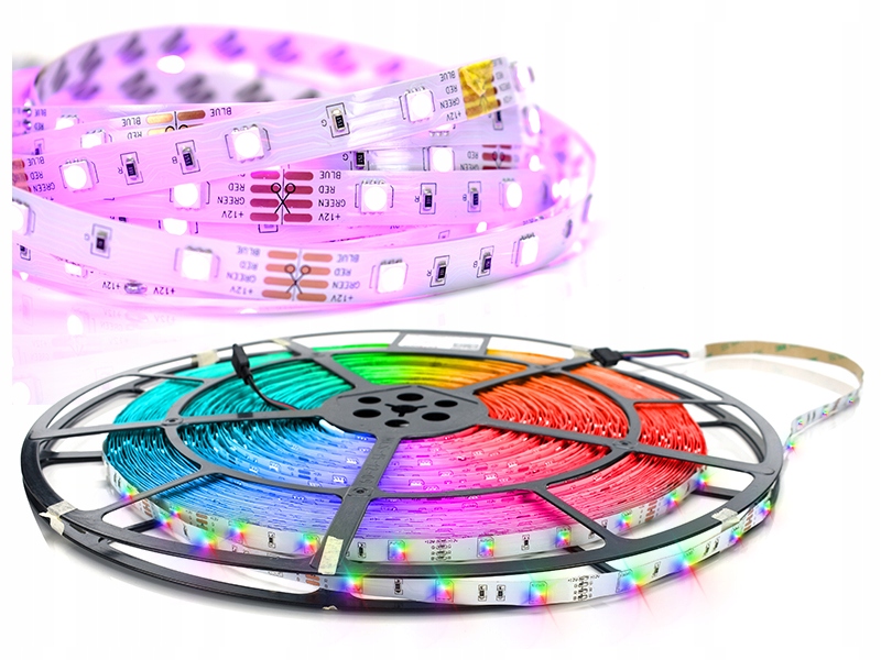 

Kolorowe ledy Led R+g+b taśma samoprzylepna led 6M