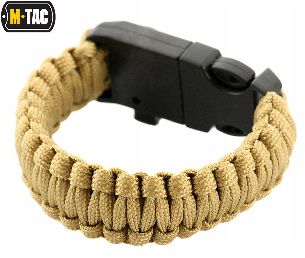 BRANSOLETKA PARACORD KRZESIWO KOMPAS GWIZDEK M-TAC TAN M Marka M-Tac