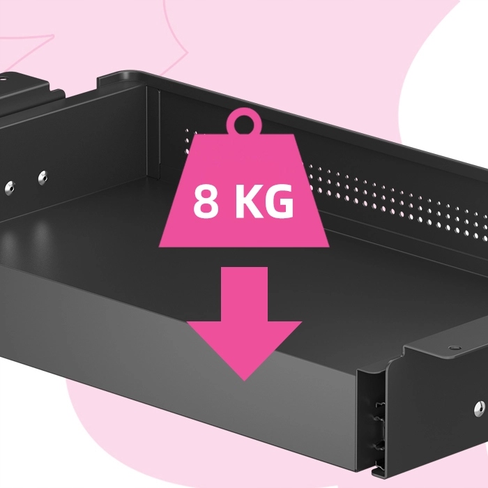 Szuflada podbiurkowa podblatowa Spacetronik 48x26 8kg czarna Wysokość mebla 7.3 cm