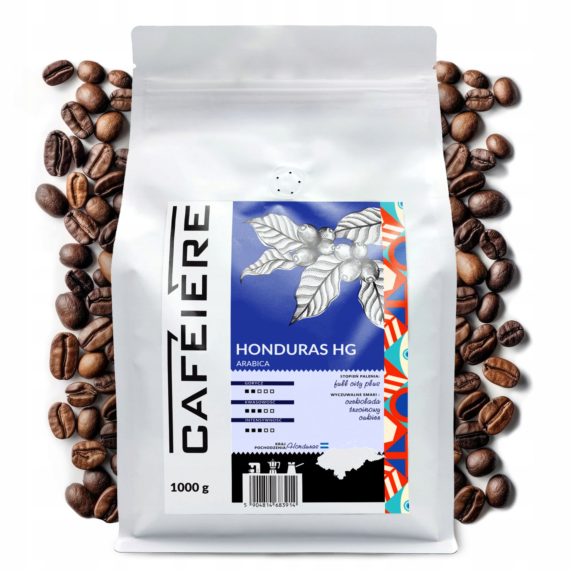 Levně Káva zrnková 1 kg Honduras Hg 100% Arabica Čerstvě pražená